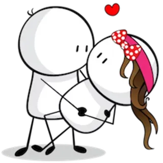 ❤ liefde, koppel, schattig, hart, romantiek, cartoon telegram sticker