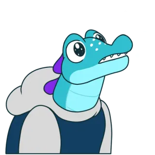 😯 crocodile, dessin animé, animal, personnage, reptile, mignon whatsapp sticker