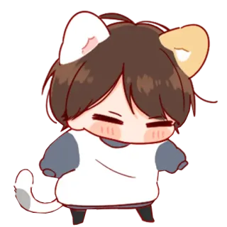 💞 Dibujo animado, Animal, Gato, Lindo, Kawaii whatsapp sticker