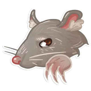 🐭 ratte, tier, säugetier, nagetier, niedlich, cartoon, aufkleber telegram sticker