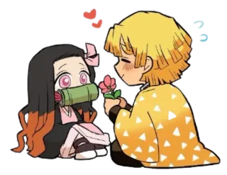 💞 Nezuko Demon Slayer anime, demon slayer, nezuko, cute, love, zenitsu whatsapp sticker