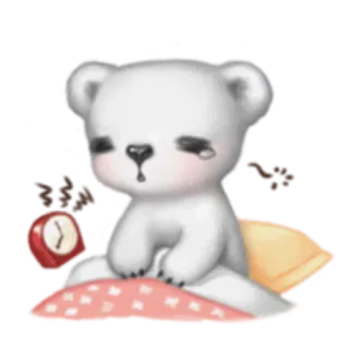 ☀️ oso, triste, lindo, despertador, dormilón, cansado telegram sticker