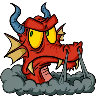 😤 dragón, dibujos animados, monstruo, fantasía, criatura mítica telegram sticker