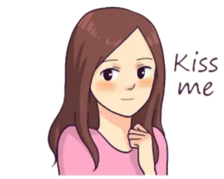 ☺️ kiss me beijo, amor, menina, mulher, desenho animado, doce telegram sticker