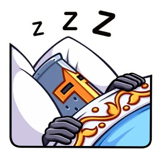 😴 zzz knight, sleeping, armor, cartoon telegram sticker