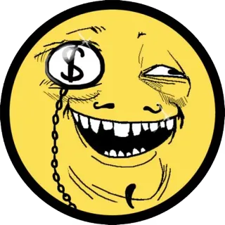 🌝 meme, emoji, monocle, dollar, funny, face whatsapp sticker