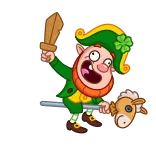 🤪 Leprechaun leprechaun, clover, lucky, cartoon, fantasy telegram sticker