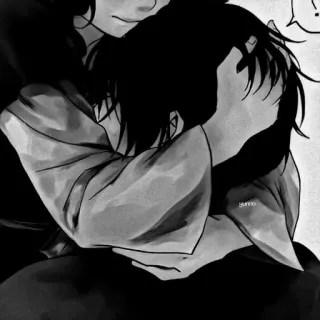 🌪️ przytulanie, anime, para, miłość, romantyzm, uczucie telegram sticker