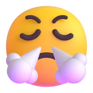 😤 โกรธ, อิโมจิ, ไอน้ำ, บ้า, เสียใจ telegram sticker