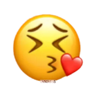 😚 絵文字, キス, ハート, 愛, 顔文字 telegram sticker
