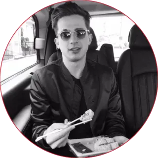 🍽 Charlie Puth celebrity, singer, pop music, sushi, eating, Charlie Puth telegram sticker
