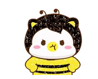 ⭐ Desenho animado, Animal, Abelha, Fofo, Bravo, Adorável telegram sticker