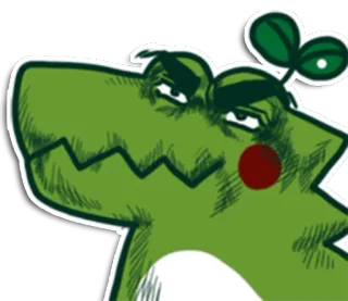 🐊 plante, personnage, vert, autocollant telegram sticker