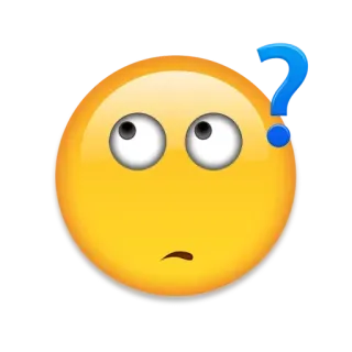 ❓ Emoji, Frage, Zweifel, Denken, Unsicher, Fragezeichen, Cartoon, Gelb telegram sticker