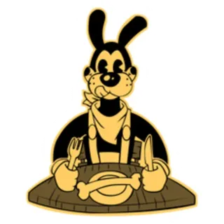 😋 Boris the Wolf Bendy and the Ink Machine Kreskówka, Bendy, Boris, Bendy and the Ink Machine, Pies, Kość telegram sticker