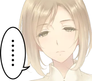 😒 femme, animé, portrait, pensive, autocollant whatsapp sticker