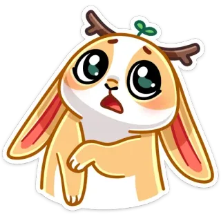 😬 süß, Hase, Tier, kawaii, Aufkleber, Cartoon telegram sticker