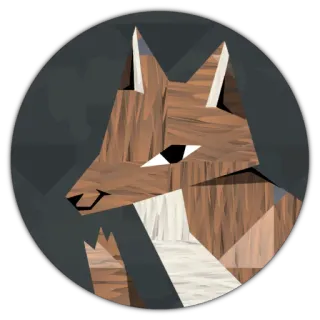 😶 fox, animal, geometric, sticker, wildlife, illustration telegram sticker