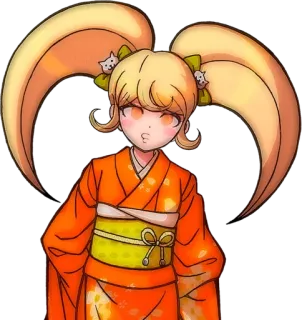 🌟 Hiyoko Saionji Danganronpa animé, personnage, Hiyoko Saionji, Danganronpa, mignon, illustration, kawaii telegram sticker