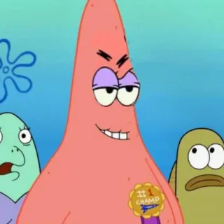 😏 Patrick Star Spongebob Squarepants #1 Champ การ์ตูน, สพันจ์บ็อบ, แพทริก, ตัวละคร, รายการทีวี telegram sticker