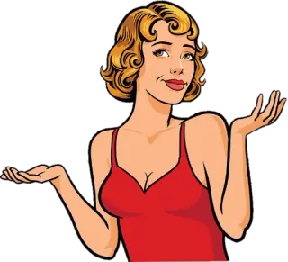 🤷‍♀ femme, dessin animé, haussement d'épaules, question, confus, blonde, incertain, féminin telegram sticker