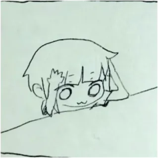 😖 Аниме, Мультфильм, Средний палец, Оскорбительный, Рисунок, Эскиз telegram sticker