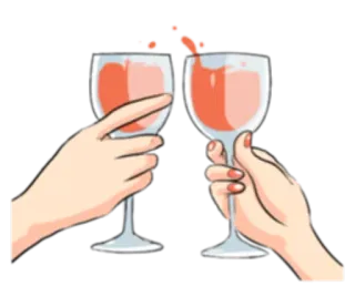 🥂 Salud, Brindis, Vino, Celebración, Alcohol, Bebidas telegram sticker