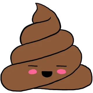 😁 caca, emoji, dibujos animados, marrón, lindo, divertido, kawaii telegram sticker