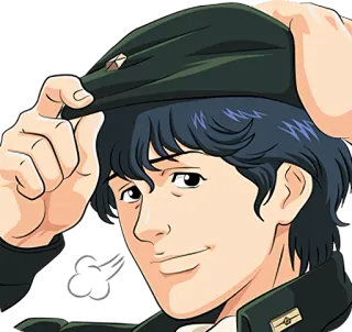 😌 Cartone animato, Anime, Cappello, Uniforme militare telegram sticker