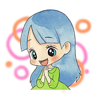 😃 Anime meisje, Manga, Cartoon, Illustratie telegram sticker