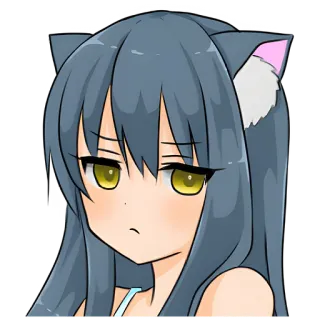 😒 Anime, Ragazza gatto, Manga, Carino, Adesivo telegram sticker