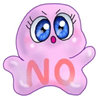 😕 NO Rejet, Négatif, Interdiction, Dessin animé, Personnage, Désapprobation, Non telegram sticker
