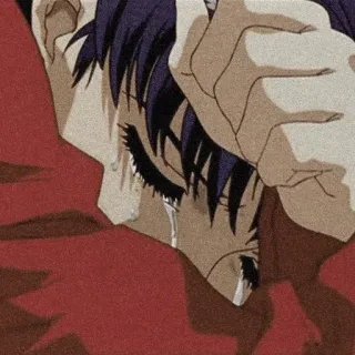 ♥️ Anime, Triste, Llorando, Lágrimas, Emocional, Depresión telegram sticker