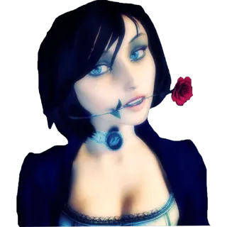 💋 Elizabeth BioShock Infinite Видеоигра, Bioshock Infinite, Элизабет, Роза, Персонаж, Портрет telegram sticker