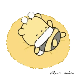 🍯 niedźwiedź, słodki, kreskówka, zwierzę, żółty whatsapp sticker