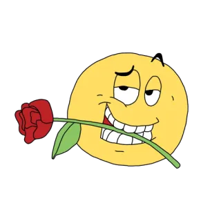 💐 Emoji, Smiley, Rosa, Flerte, Desenho animado whatsapp sticker