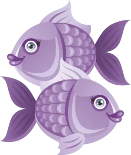 🤪 ikan, ungu, hewan, imut, kartun, stiker, laut telegram sticker