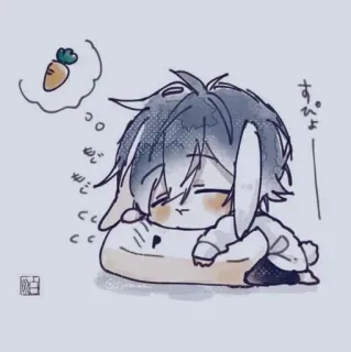 😴 すぴょ Anime, Lapin, Carotte, Mignon, Dormir telegram sticker