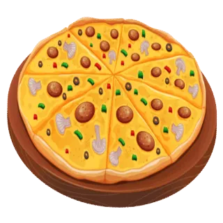 🍕 pizza, comida, italiano, champiñones, aceitunas, pepperoni telegram sticker