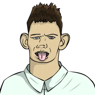 😛 cartoon, man, face, expression, tongue, silly telegram sticker