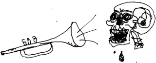 💀 Skelett, Trompete, Musik, Tod, Kunst telegram sticker