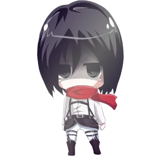 😡 Mikasa Ackerman Attack on Titan Anime, Manga, Chibi, Mikasa, Attack on Titan, Personage telegram sticker
