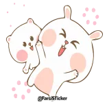 😍 bunny, sticker, cartoon, animal, cute telegram sticker
