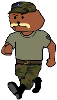 🤔 군대, 만화, 곰, 제복 telegram sticker
