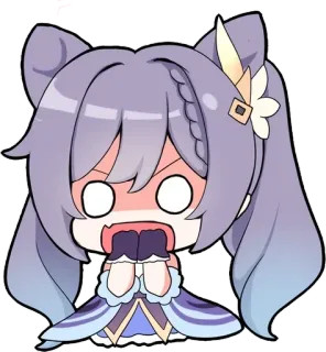 😱 Keqing Genshin Impact keqing, anime, chibi, genshin impact, imut, marah whatsapp sticker