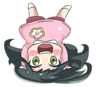 🙃 anime, cartoon, girl, upside down, character telegram sticker