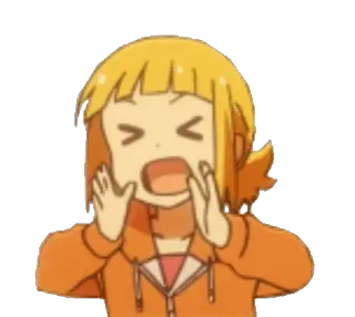 😆 Anime, Gadis, Berteriak, Kartun, Ekspresi, Bersemangat whatsapp sticker