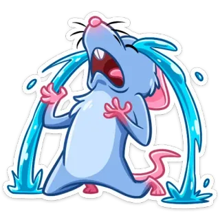 😭 pleurer, larmes, rat, triste, émotion, dessin animé telegram sticker