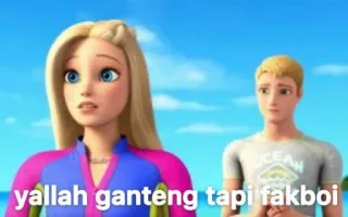 🧘‍♂ Barbie yallah ganteng tapi fakboi Barbie, animado, Ken, pareja, dibujos animados telegram sticker