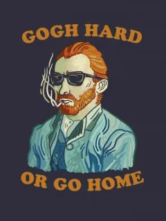 👂 Vincent van Gogh GOGH HARD
OR GO HOME van gogh, künstler, lustig, parodie, gogh dich an, oder geh nach hause telegram sticker
